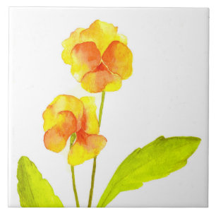 'The Pansy Party' on a Ceramic Tile (IV)