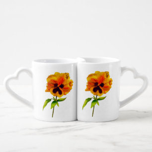 'The Pansy Party' on a Lovers' Mug Set - (II)