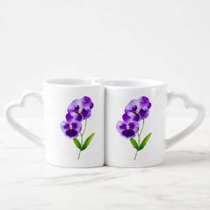 'The Pansy Party' on a Lovers' Mug Set - (III)