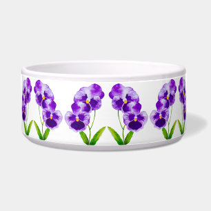 'The Pansy Party' on a Salad Serving Bowl (P)