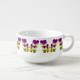 'The Pansy Party' on a Soup Mug (II)