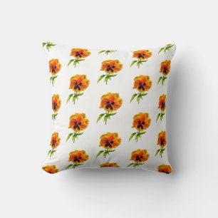 'The Pansy Party' on a Throw Pillow (II)