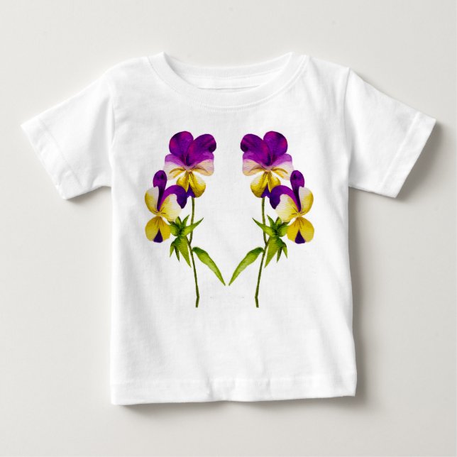 'The Pansy Party' on a Toddler Ruffle Tee (I) (Front)