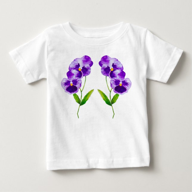 'The Pansy Party' on a Toddler Ruffle Tee (III) (Front)