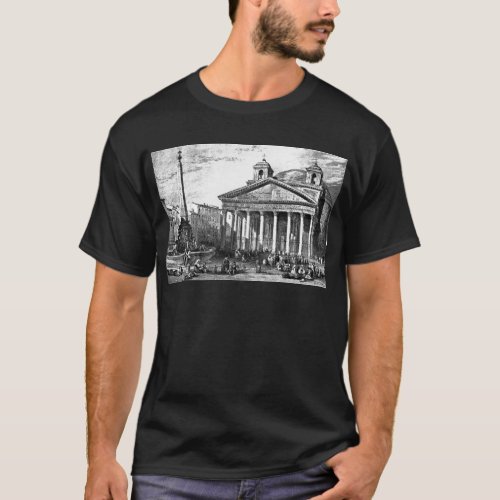 The Pantheon in Rome drawing by Leitch T_Shirt