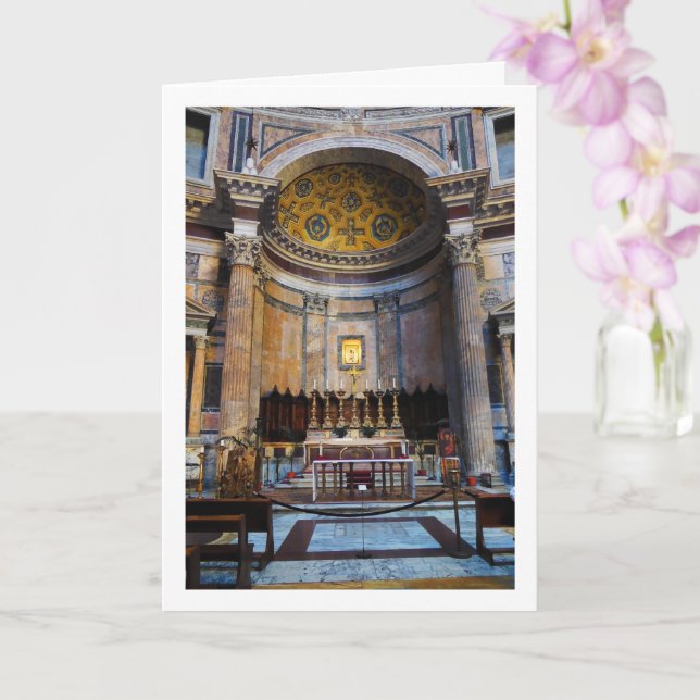 The Pantheon Portrait, Roma, Italy Card (Orchid)