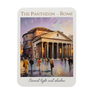 The Pantheon Rome Italy Watercolor Vintage Travel Magnet