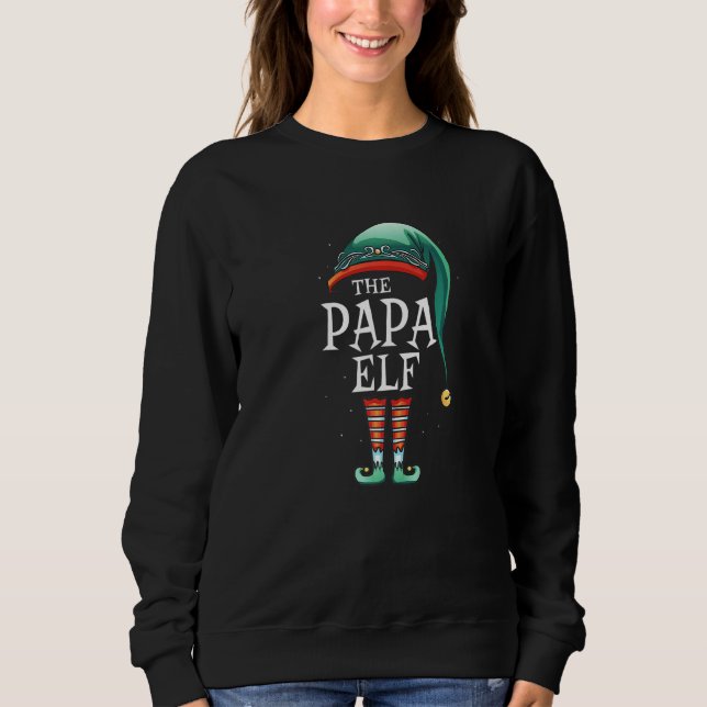 The Papa Elf Matching Group Christmas Party Pajama Sweatshirt (Front)
