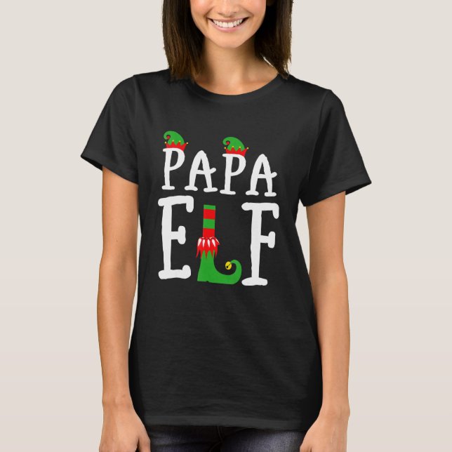 The Papa Elf Matching Group Xmas Family Christmas T-Shirt (Front)