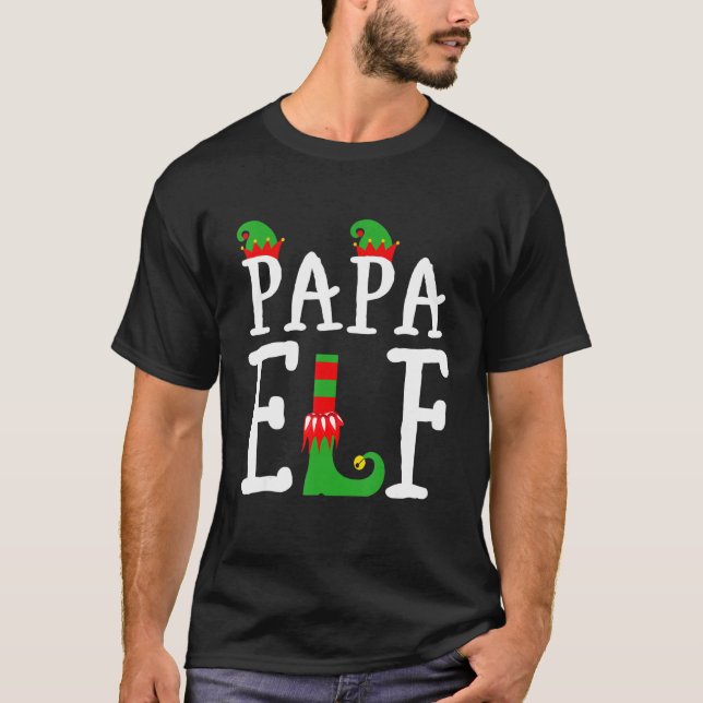 The Papa Elf Matching Group Xmas Family Christmas T-Shirt (Front)