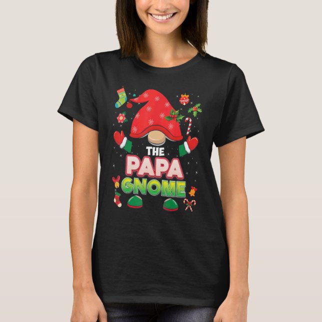 The Papa Gnome Matching Family Merry Christmas Paj T-Shirt (Front)