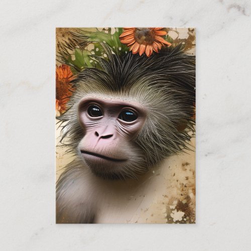 The Paper is Textured  Vintage Look Monkey Business Card