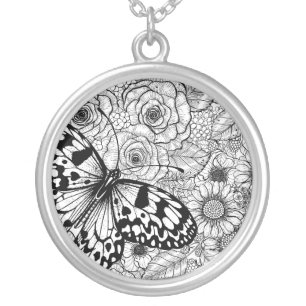 The paper kite garden silver plated necklace