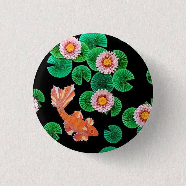 The Paper Koi Pond Pinback Button (Front)