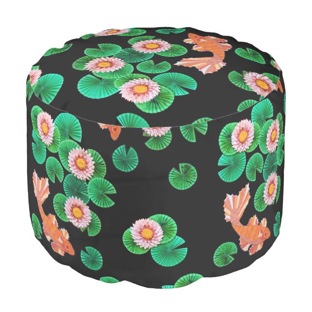 The Paper Koi Pond Pouf (Angled Front)