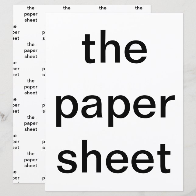 the paper sheet (Front/Back)