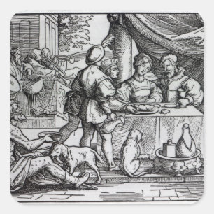 The Parable of Lazarus and Dives Square Sticker