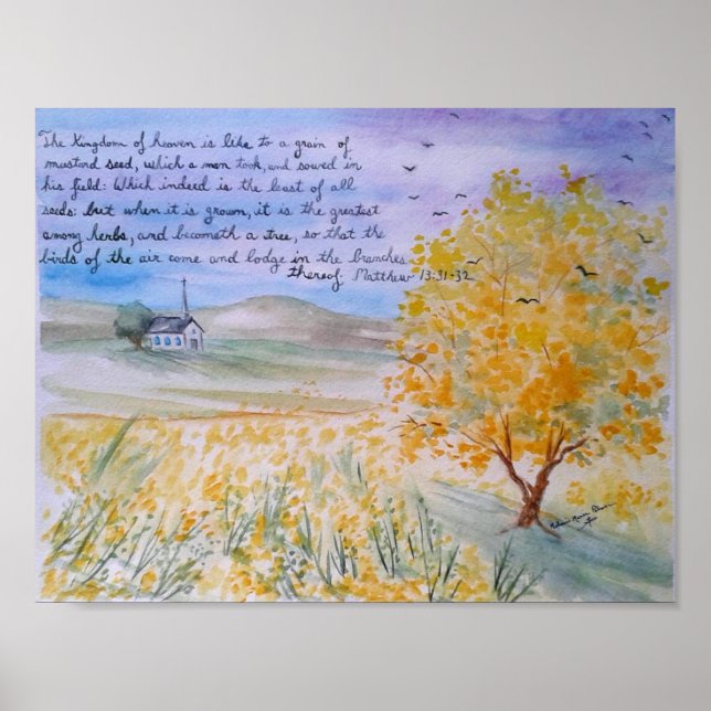 The Parable of the Mustard Seed Watercolor Poster (Front)