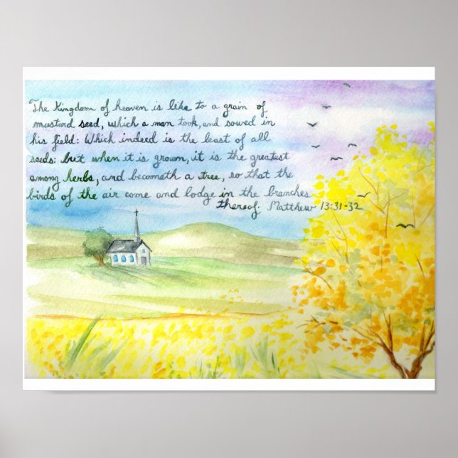 The Parable of the Mustard Seed Watercolor Print (Front)