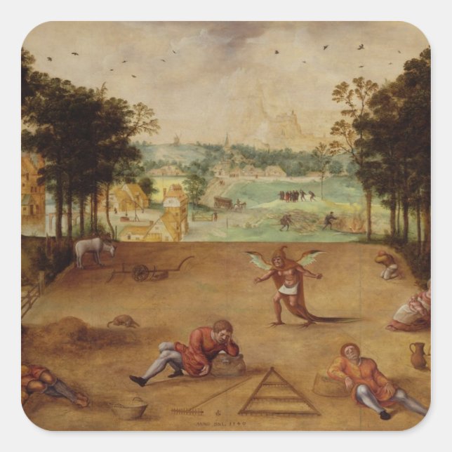 The Parable of the Wheat and the Tares, 1540 Square Sticker (Front)