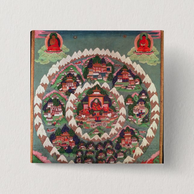 The Paradise of Shambhala, Tibetan Banner Pinback Button (Front)