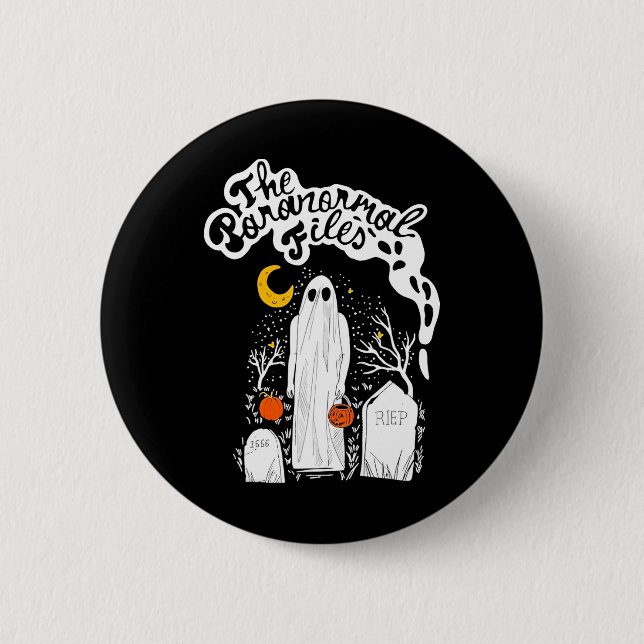 The Paranormal Files Cemetery Ghost  Button (Front)