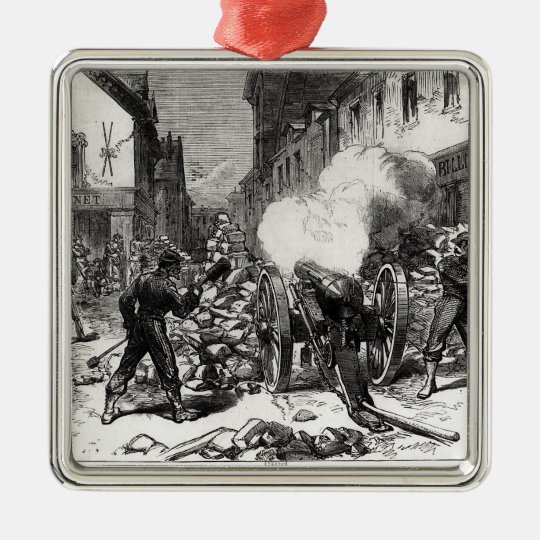 The Paris Commune: A Barricade at Issy Metal Ornament