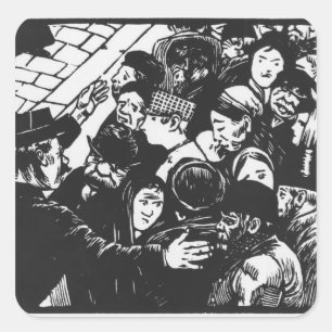 The Paris crowd, 1892 Square Sticker