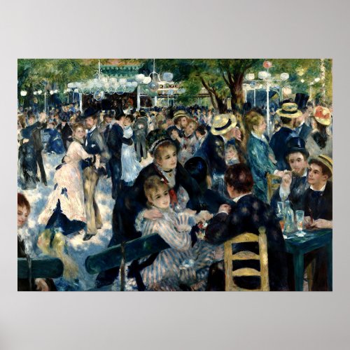 THE PARIS DANCE ANTIQUE RENOIR PAINTING DECOUPAGE POSTER