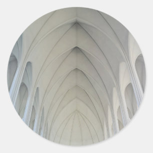 The parish church and landmarks of Reykjavik Classic Round Sticker