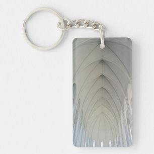 The parish church and landmarks of Reykjavik Keychain