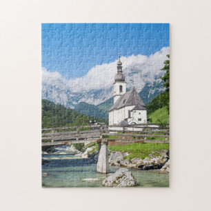 The parish church of Ramsau in Bavaria, Germany Jigsaw Puzzle