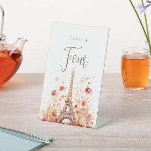 The Parisienne Wedding Table Number Pedestal Sign