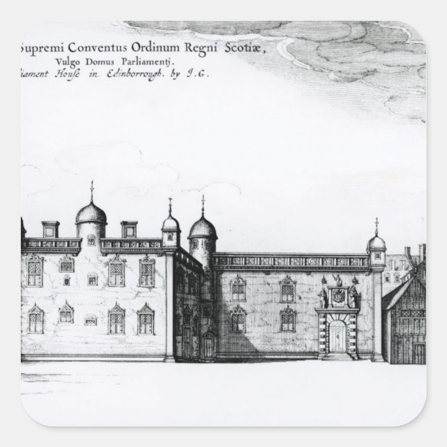 The Parliament House in Edinburgh Square Sticker (Front)