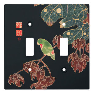 The Paroquet by Ito Jakuchu Japanese Bird Art Light Switch Cover