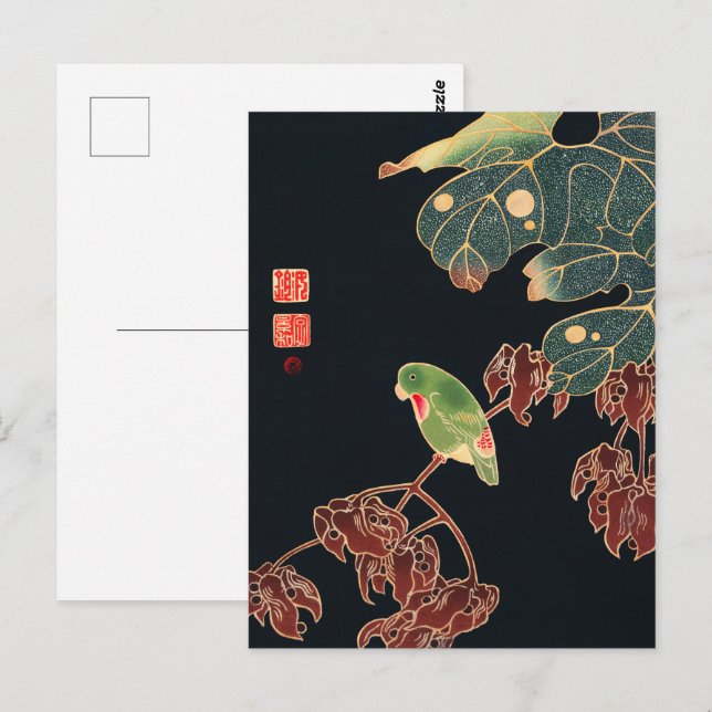 The Paroquet by Ito Jakuchu Japanese Bird Art Postcard (Front/Back)