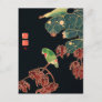 The Paroquet Colorful Bird Japanese illustration Postcard