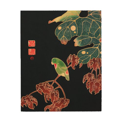 The Paroquet Vintage Bird Japanese Woodblock Print