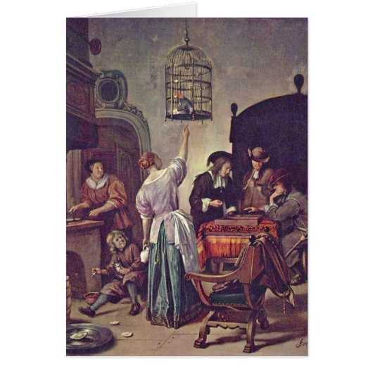 The Parrot Cage By Jan Steen Cards (Front)
