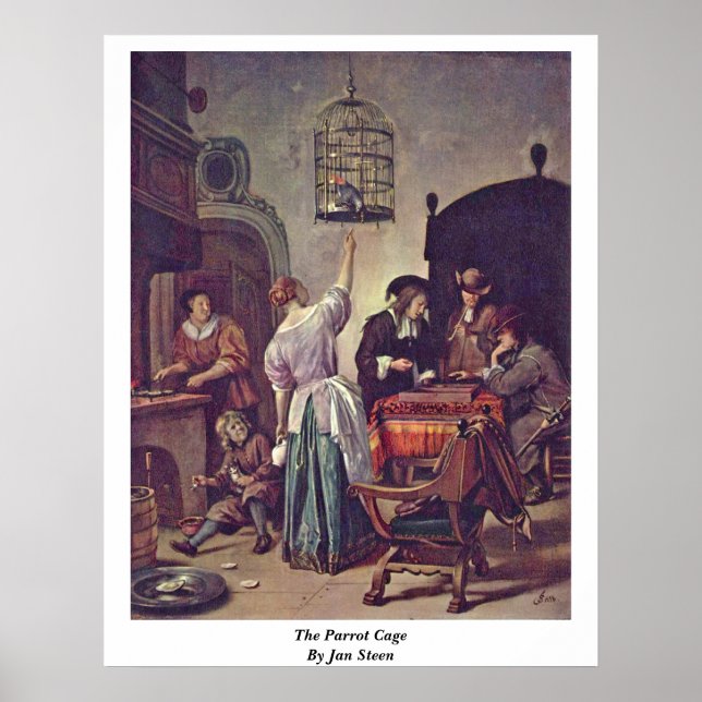 The Parrot Cage By Jan Steen Poster (Front)