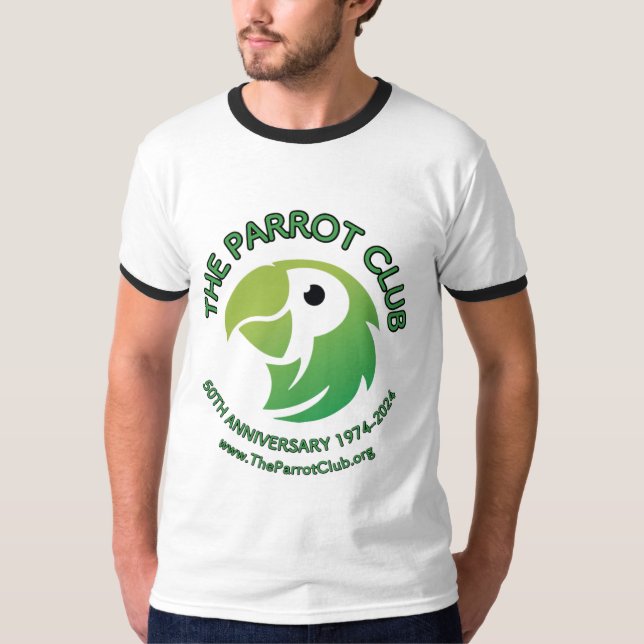 The Parrot Club 50th Anniversary Men's Ringer T-Shirt (Front)