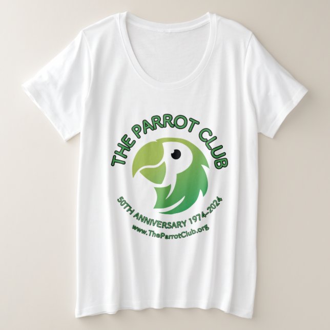 The Parrot Club 50th Anniversary Women's Plus Size T-Shirt (Design Front)