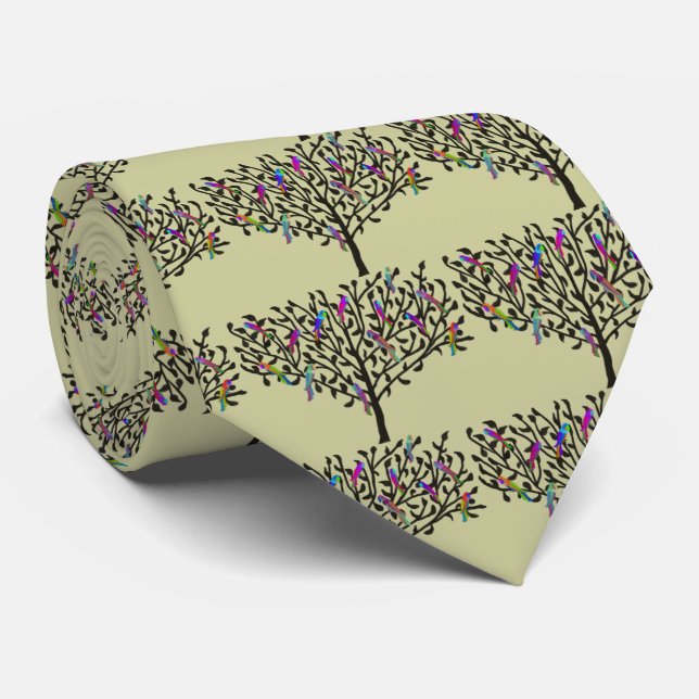 The Parrot Tree Tie (Rolled)