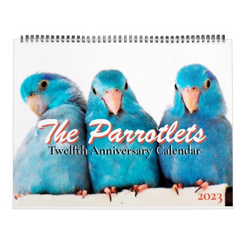 The Parrotlets 2023 12 year anniversary Calendar 