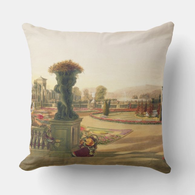 The Parterre, Trentham Hall Gardens, pub. by Thoma Throw Pillow (Front)