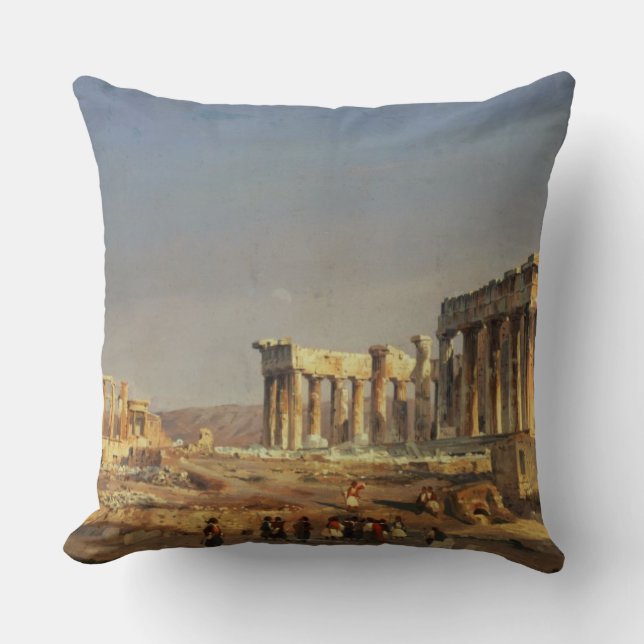 The Parthenon, 1863 Throw Pillow (Front)