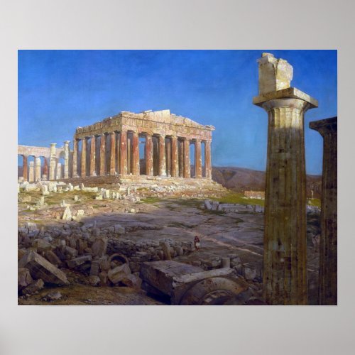 The Parthenon 1871 Frederic Church edited Poster