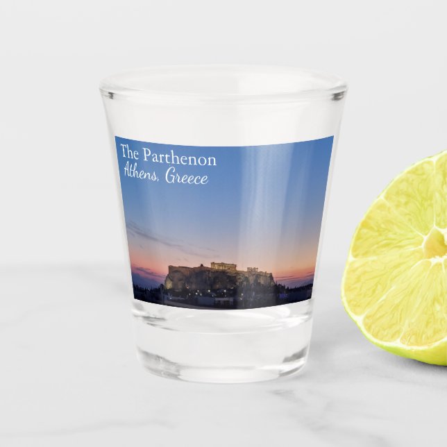 The Parthenon Athens Greece Sunset Souvenir Shot Glass (Front)