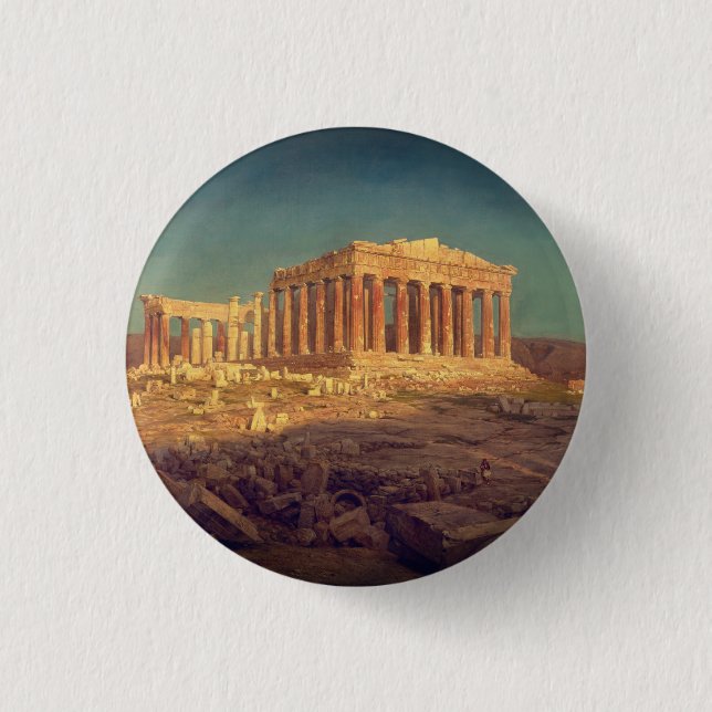 The Parthenon by F.E. Church - Athens Souvenir Button (Front)