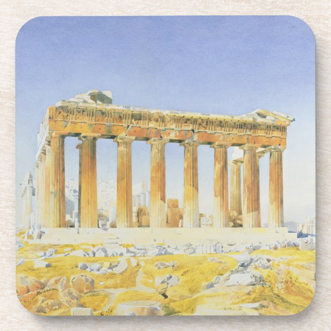 The Parthenon, c.1834 (w/c over pencil on paper) Drink Coaster (Front)